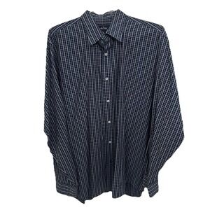 Allen Solly  shirt, blue and white grid pattern size XL EUC Casual Friday